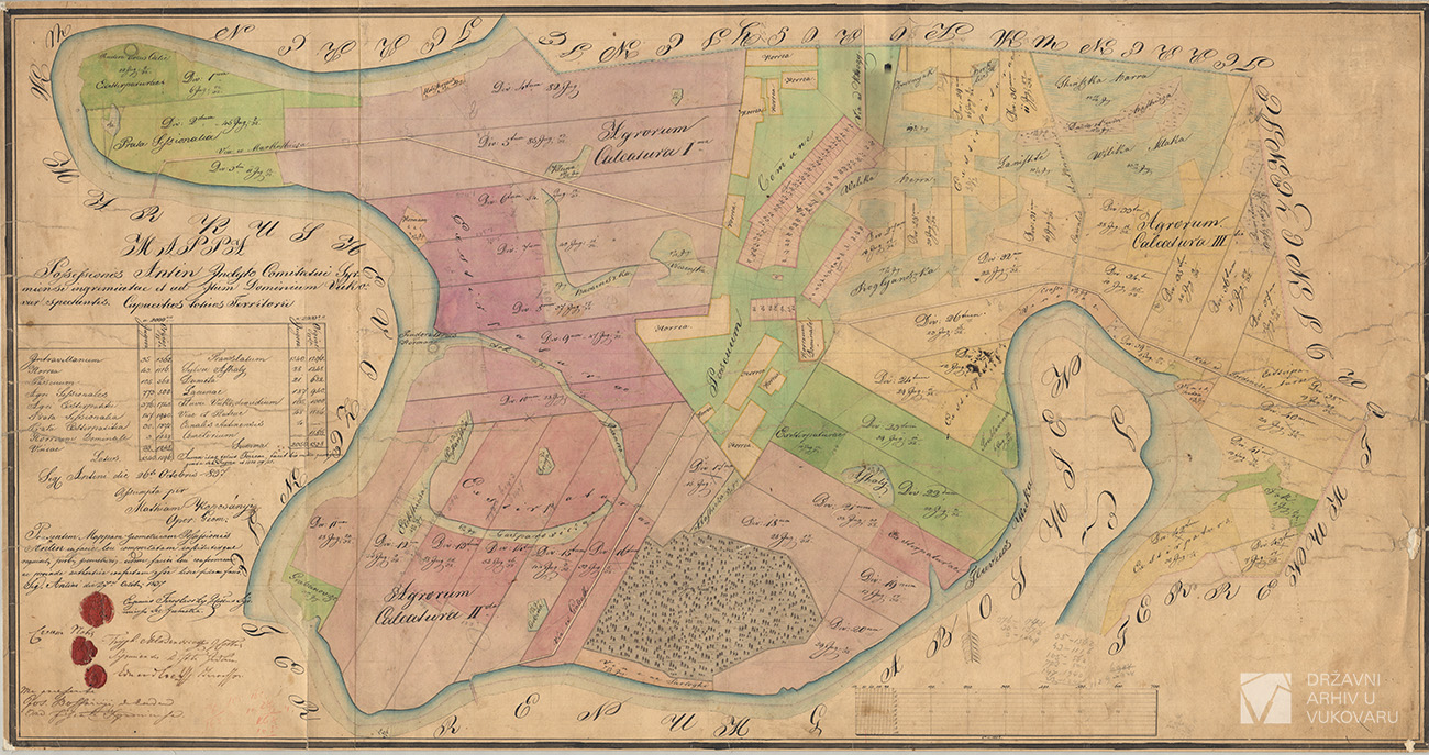 MAPPA POSSESIONIS ANTIN INCLYTO COMITATUM SYRMIENSI INGREMIATI ET AD DOMINII VUKOVAR SPECTANTIS