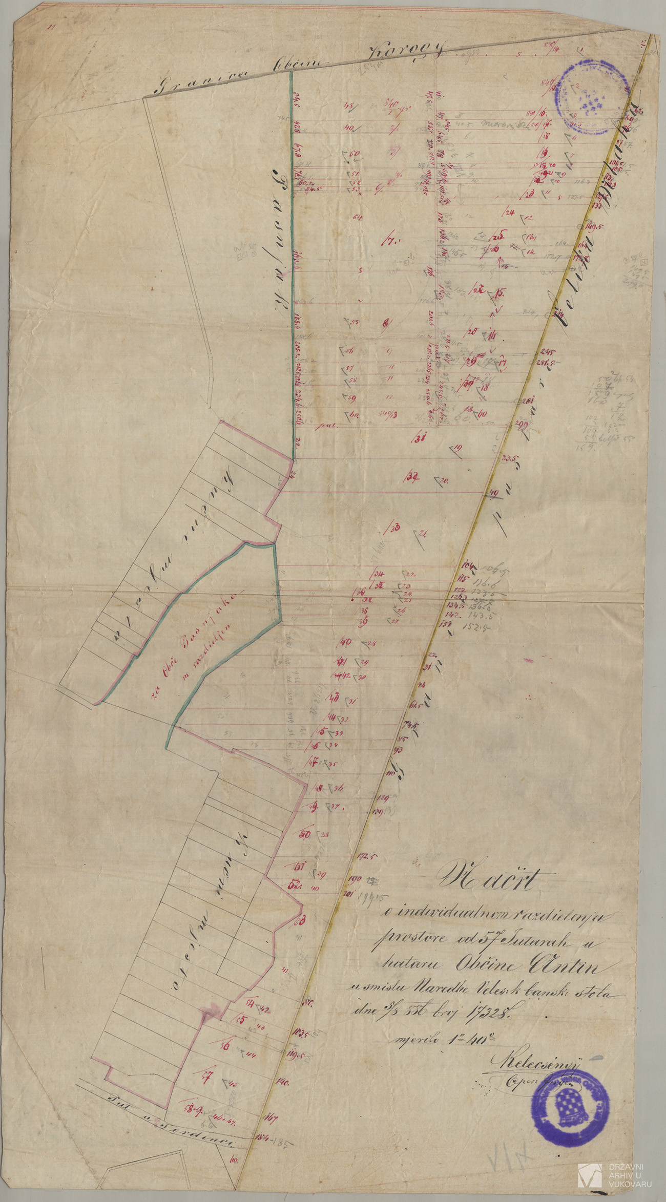 NACRT O INDIVIDUALNOM RAZDIELJENJU PROSTORE OD 57 JUTRAH U HATARU OBĆINE ANTIN
