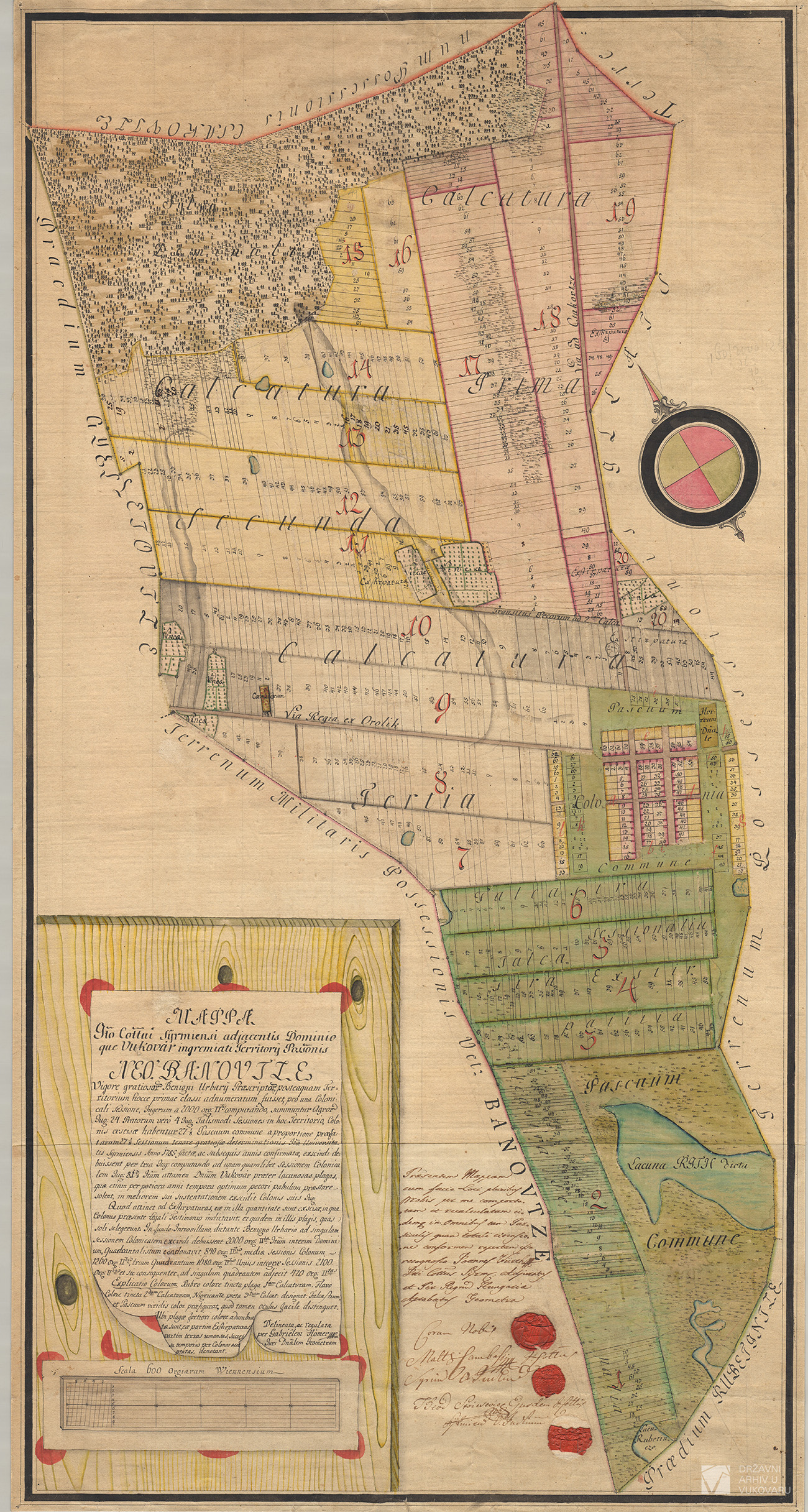 MAPPA ITO COTTUI SYRMIENSI ADJACENTIS DOMINIOQUE VUKOVAR INGREMIATI TERITORIJ POSSONIS NEO BANOVTZE