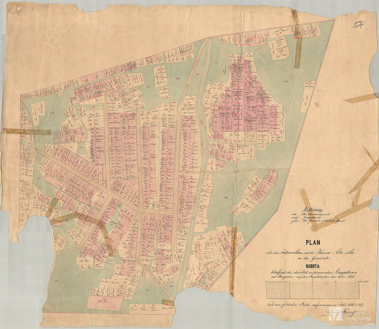 PLAN ÜBER DEN INTRAVILLAN UND DIE HUTWEIDE 