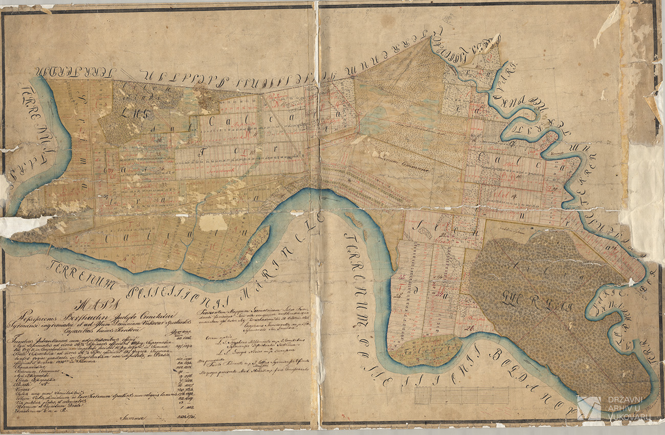 MAPPA POSSESSIONIS BERSCHADIN INCLYTO COMITATUI SYRMIENSI INGREMIATAE ET AD ITUM DOMINIUM VUKOVAR SPECTANTIS.