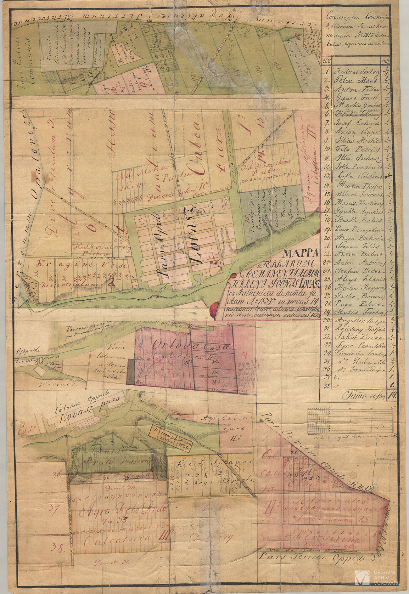 MAPPA TERARUM REMANENTIALIUM TERRENA POSSESSIONIS LOVASZ