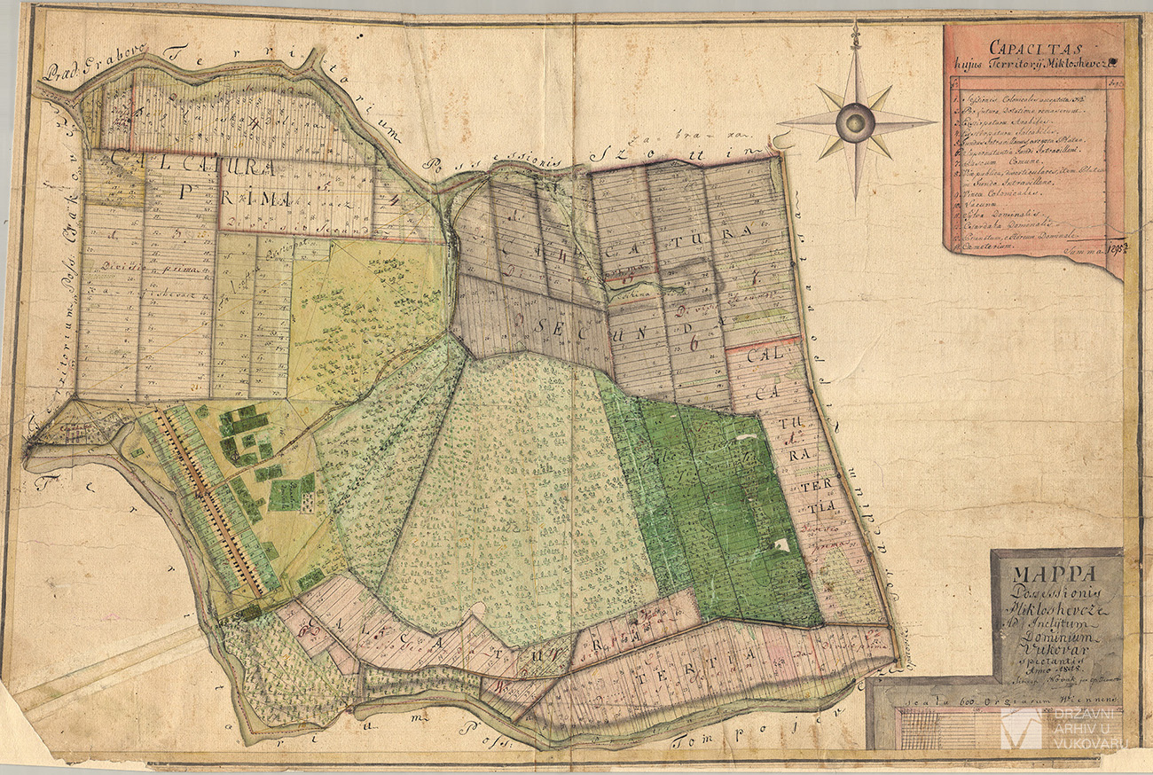 MAPPA POSSESSIONIS MIKLOSHEVCE AD INCLYTUM DOMINIUM VUKOVAR SPECTANTIS