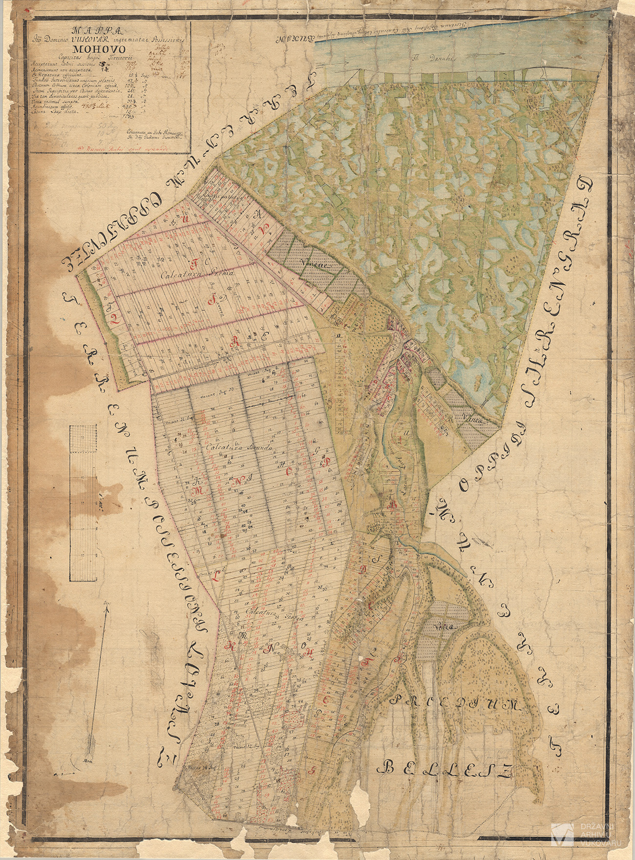 MAPPA ITO DOMINO VUKOVAR INGREMIATAE POSSESSIONIS MOHOVO