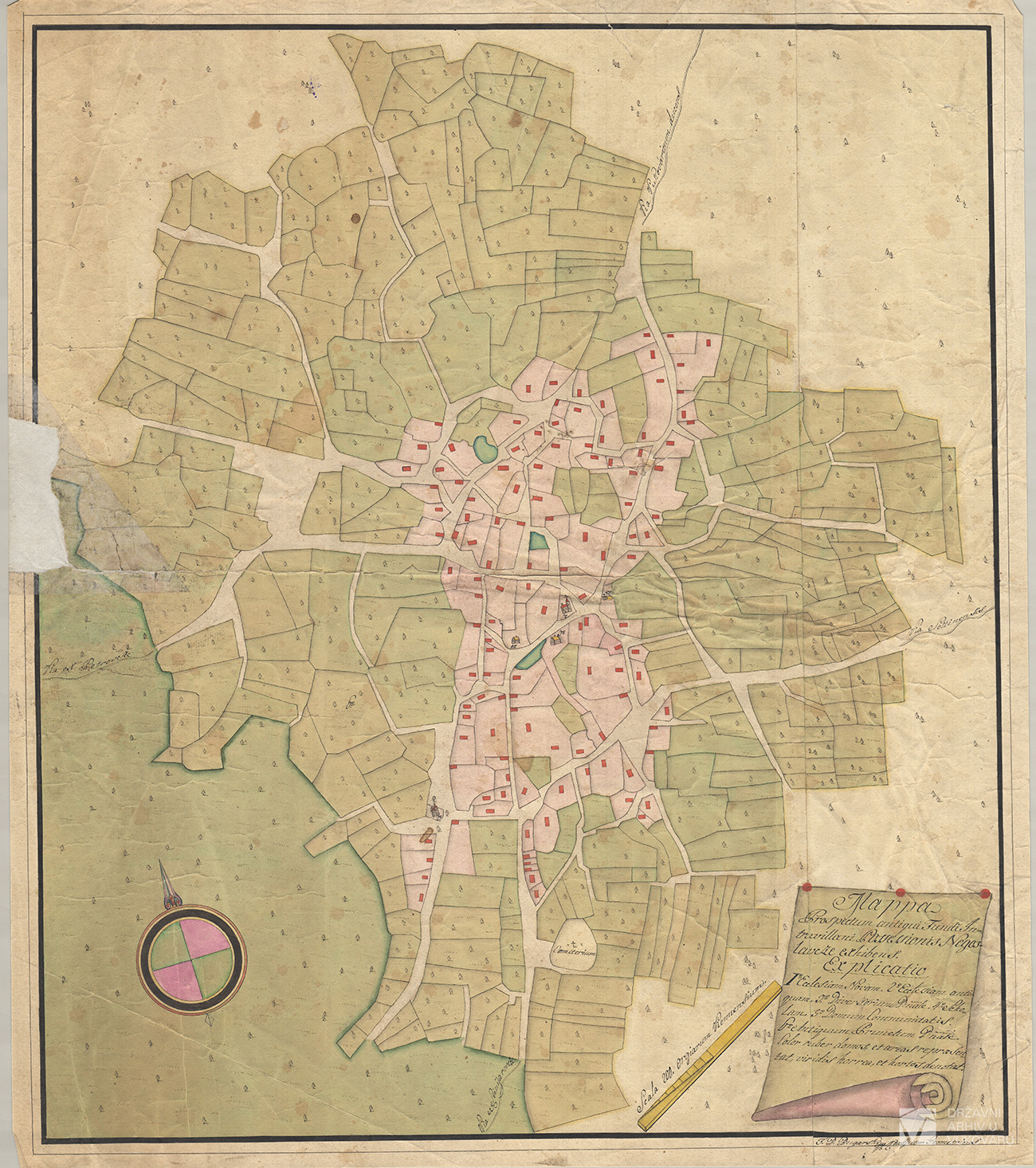 MAPPA PROSPECTUM ANTIQUI  FUNDI INTRAVILLANI POSSESSIONIS NEGOSLAVCZE EXHIBENS