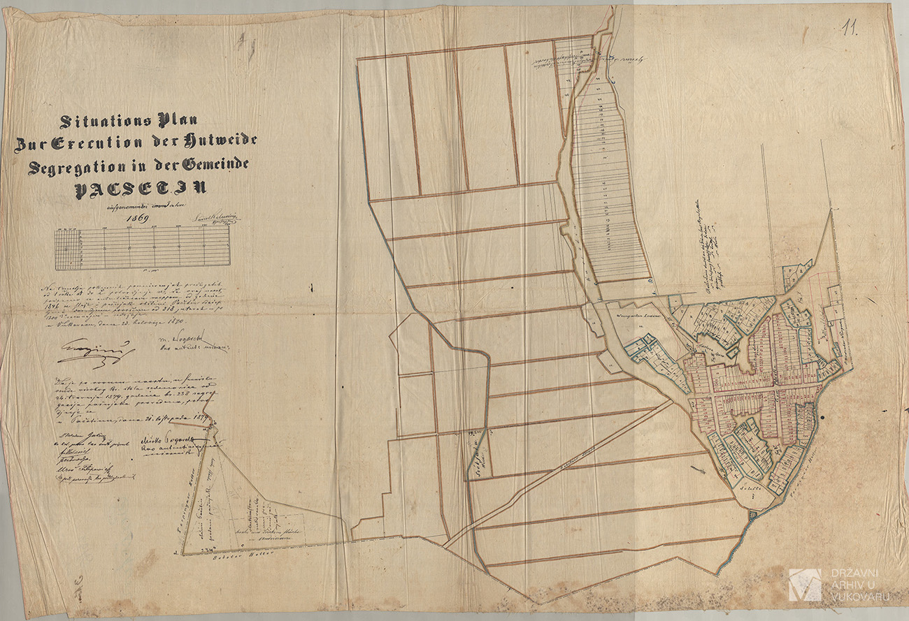 SITUATIONS PLAN EXECUTION DER HUTWEIDE SEGREGATION IN DER GEMEINDE PACSETIN