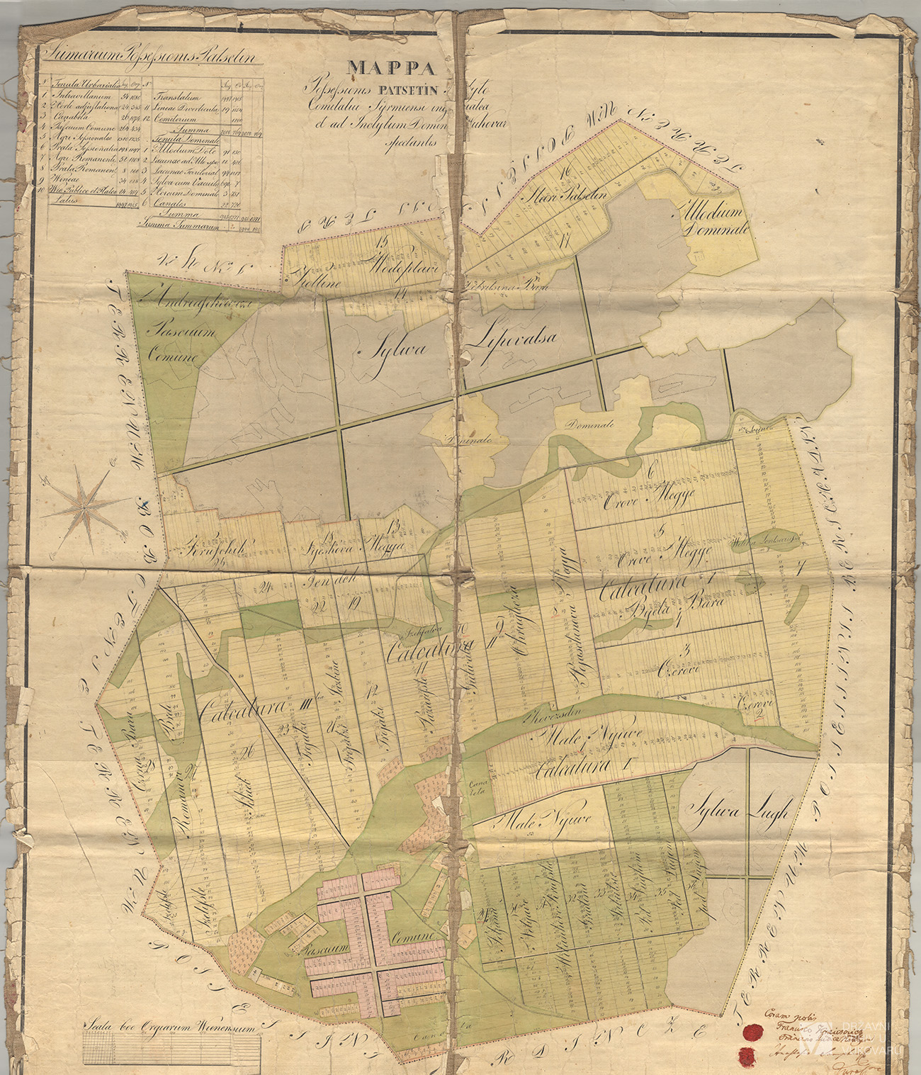 MAPPA POSSESSIONIS PATSTEIN INCLYTO COMITATUI INGREMIATAE ET AD INCLYTUM DOMINIUM WUKOVAR SPECTANS