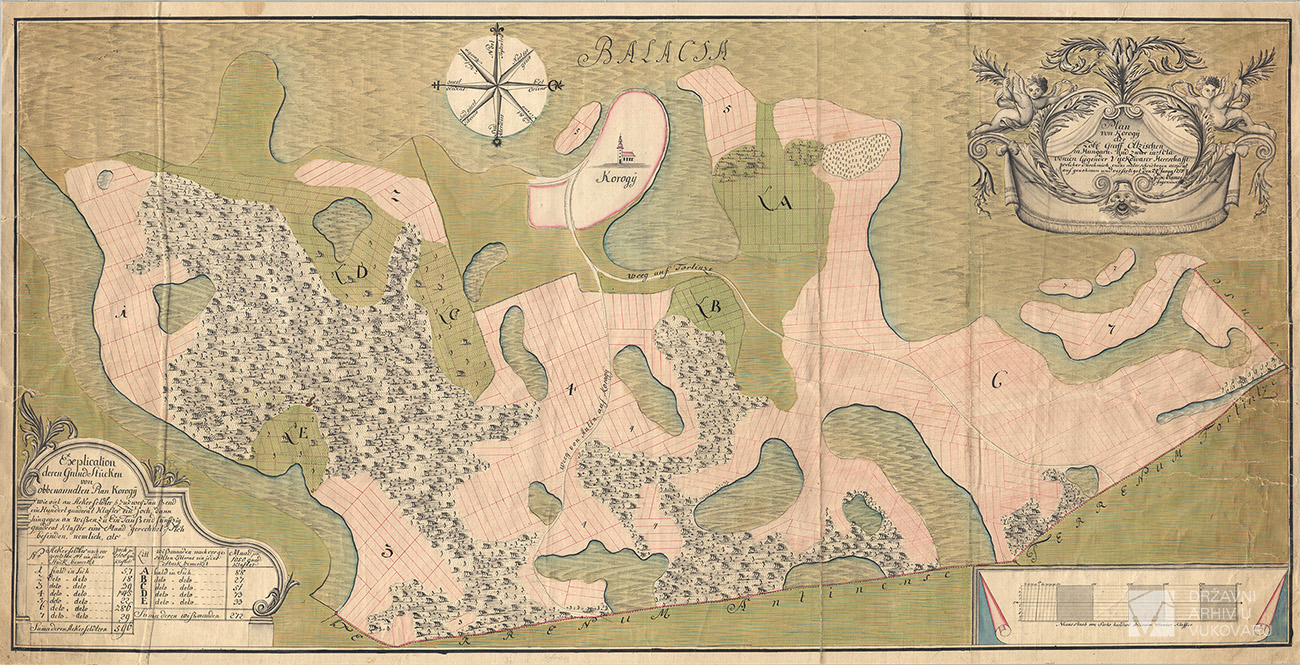 PLAN VON KOROGY DER LÖBL:GRAF ÖLTZISCHEN IN HUNGARN UND ZWAR IN SCHLAVONIEN LIEGENDER VUCKOVARER HERRSCHAFT