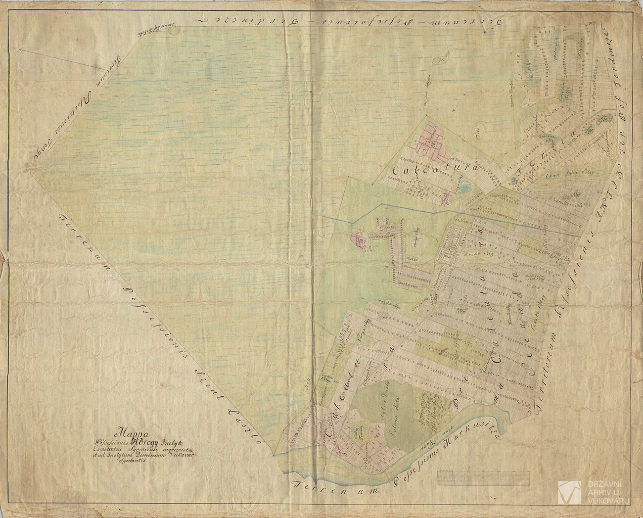 MAPPA POSSESSIONIS KOROGY INCLYTO COMITATUI SYRMIENSI INGREMIATAE ET AD INCLYTUM DOMINIUM VUKOVAR SPECTANTIS