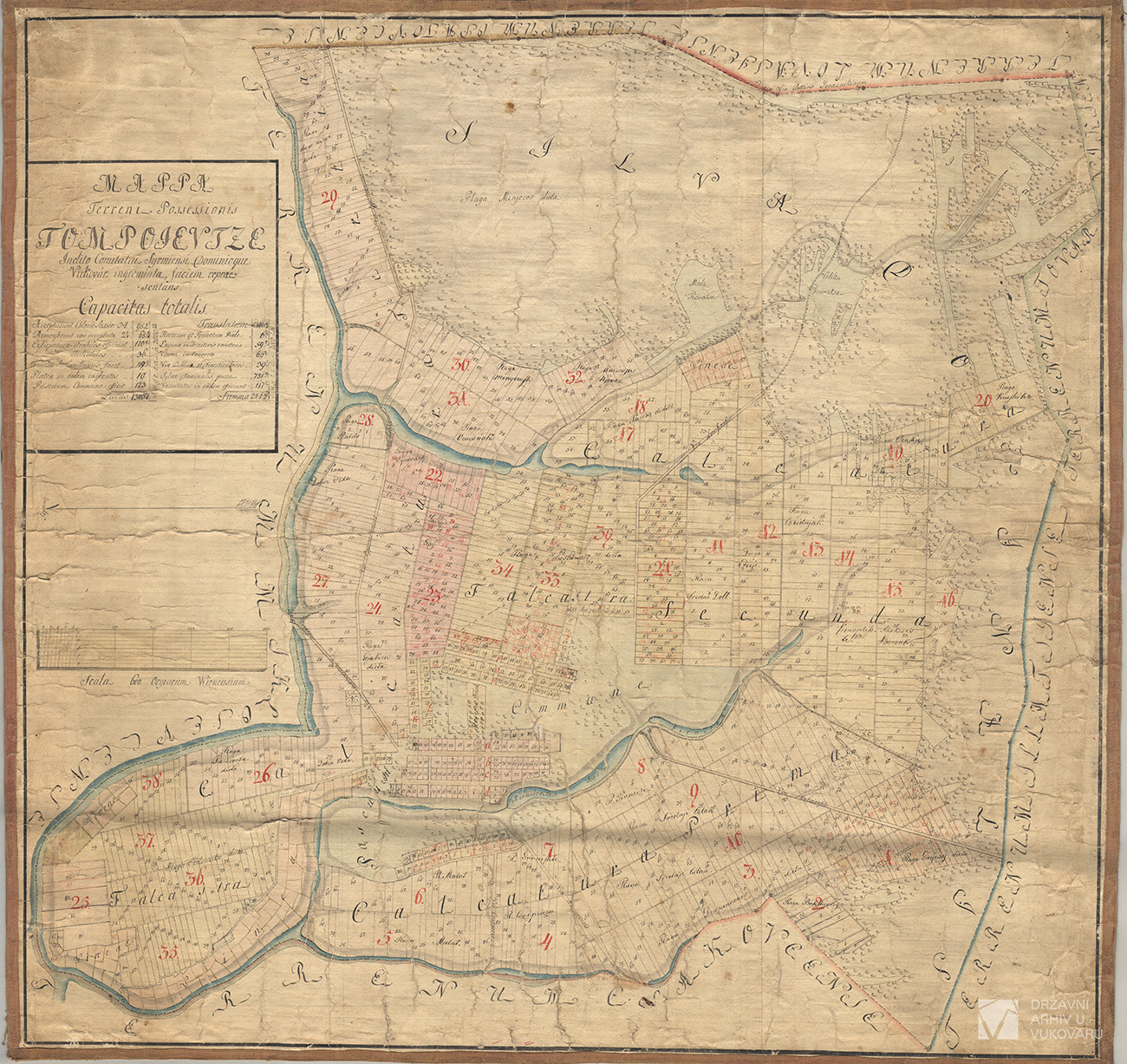 MAPPA TERRENI POSSESSIONIS TOMPOJEVTZE INCLITO COMITATUI SYRMIENSI DOMINIOQUE VUKOVAR INGREMIATAE FACIEM REPRAESENTANS