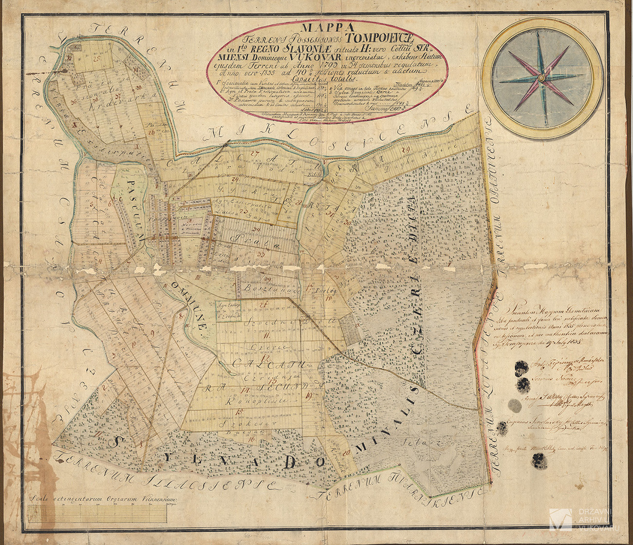 MAPPA TERRENI POSSESSIONIS TOMPOJEVCZE