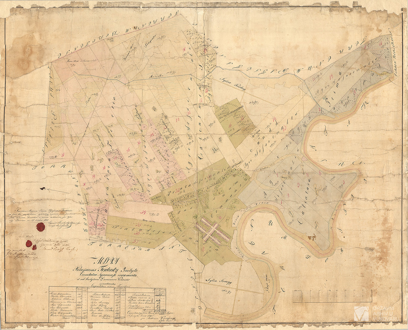 MAPPA POSSESSIOINIS TORDINTZE INCLYTO COMITATUI SYRMIENSI INGREMIATAE ET AD INCLYTUM DOMINIUM VUKOVAR SPECTANTIS