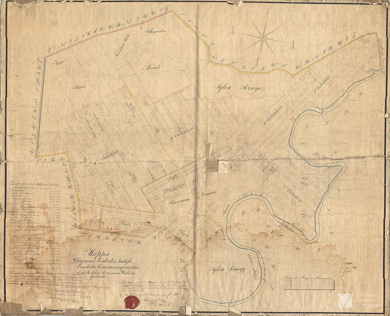 MAPPA POSSESSIONIS TORDINTZE INCLYTO COMITATUI SIRMIENSI INGREMIATAE ET AD INCLYTUM DOMINIUM WUKOVAR SPECTANTIS