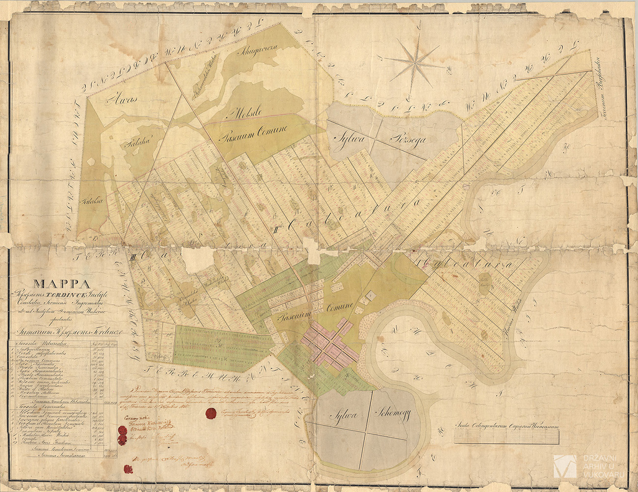 MAPPA POSSESSIONIS TORDINCE INCLYTO COMITATUI SIRMIENSI INGREMIATAE ET AD INCLYTUM DOMINIUM VUKOVAR SPECTANTIS