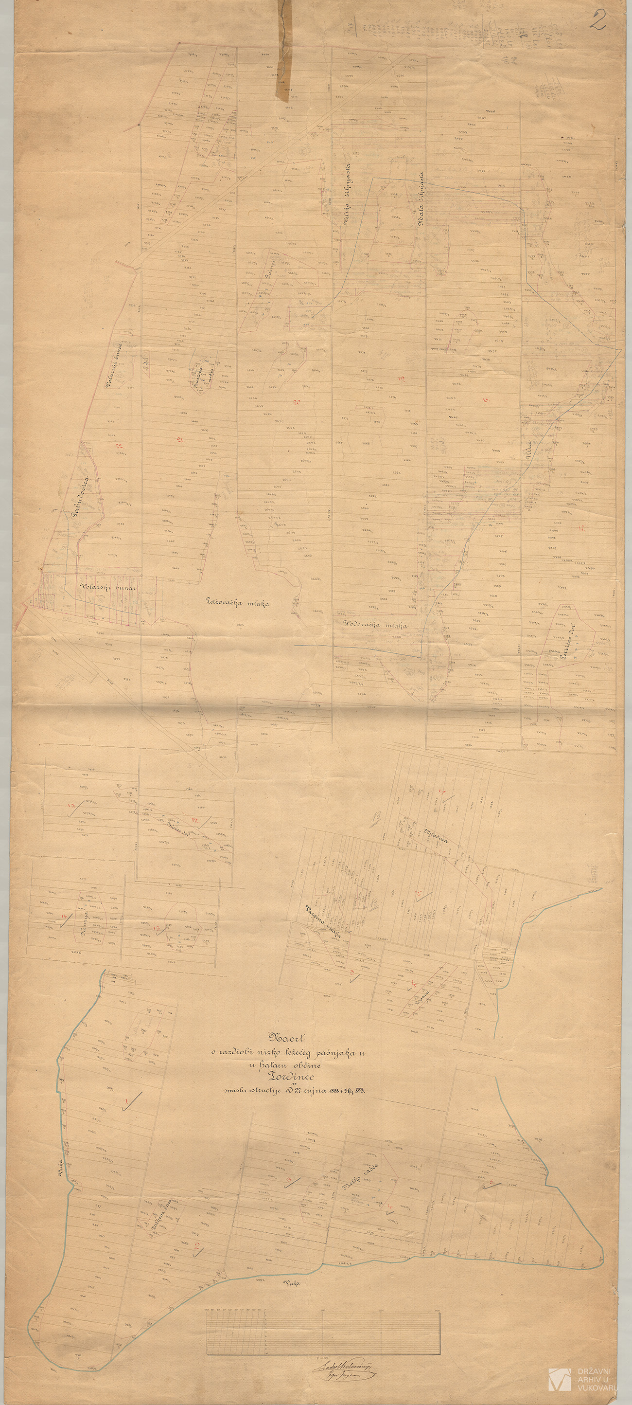 NACRT O RAZDIOBI NIZKO LEŽEĆEG PAŠNJAKA U HATARU OBĆINE TORDINCE U SMISLU INSTRUCTIJE OD 27.RUJNA 1888 I 31/1 1893