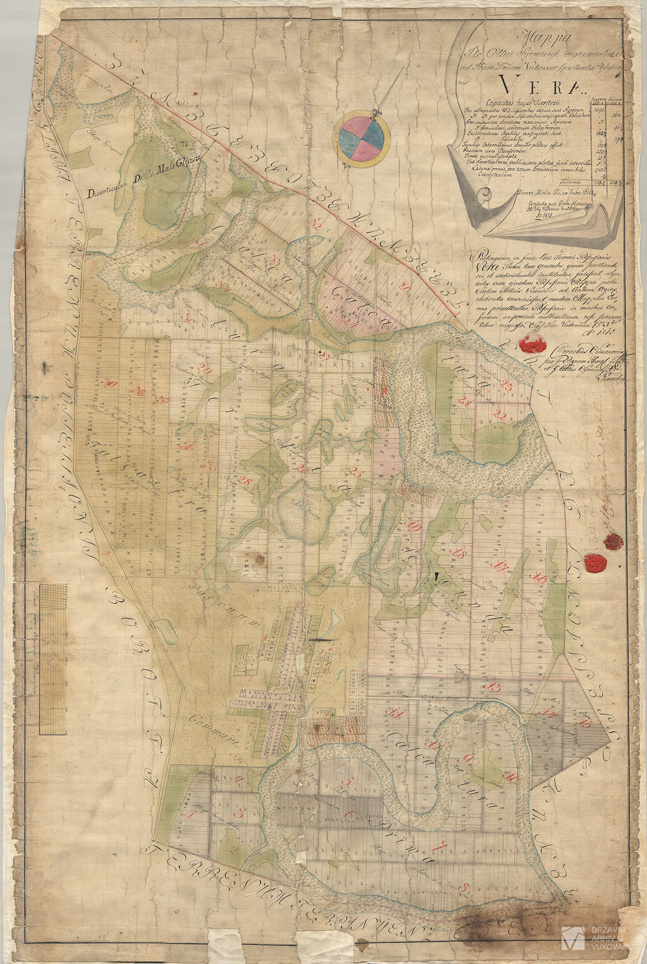 MAPPA  ITO COTTUI SYRMIENSI INGREMIATAE ET AD ITUM DNIUM VUKOVAR SPECTANTIS POSSESSIONIS VERA